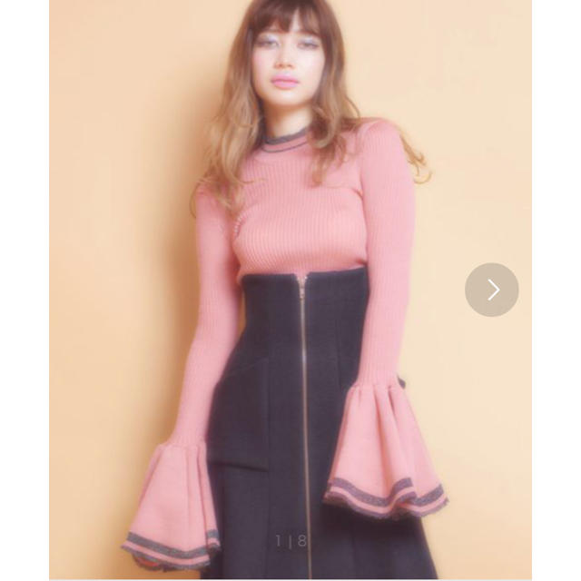 lilLilly(リルリリー)のlilLilly フレアスリーブニット ピンク レディースのトップス(ニット/セーター)の商品写真