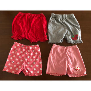 ニシマツヤ(西松屋)の子供 女の子 パンツ 8090 4枚セット 保育園 部屋着 パジャマ(パンツ/スパッツ)