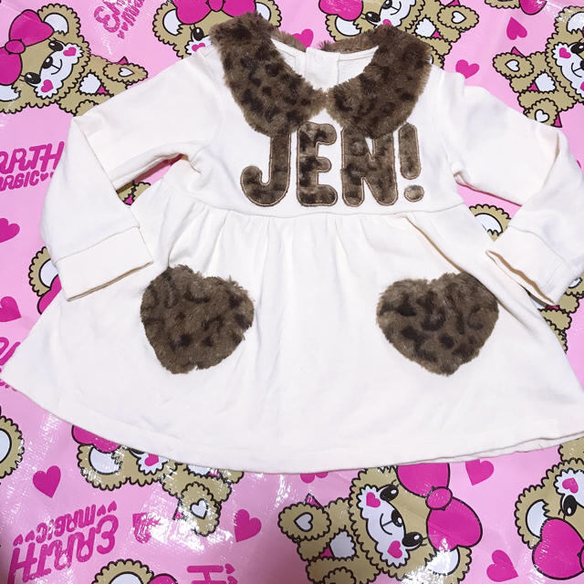 JENNI(ジェニィ)のJENNI BABY 95cm ワンピース ヒョウ柄ハートポケット❤ キッズ/ベビー/マタニティのキッズ服女の子用(90cm~)(ワンピース)の商品写真