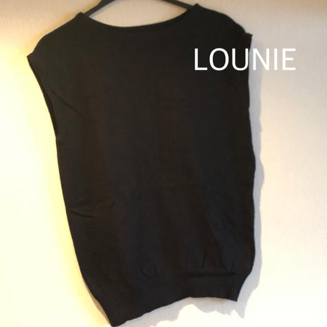 LOUNIE(ルーニィ)の⑲used美品【LOUNIE】ベスト黒 レディースのトップス(ニット/セーター)の商品写真