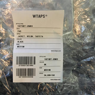 【新品未使用・正規品】wtaps ダブルタップス 19aw PAS