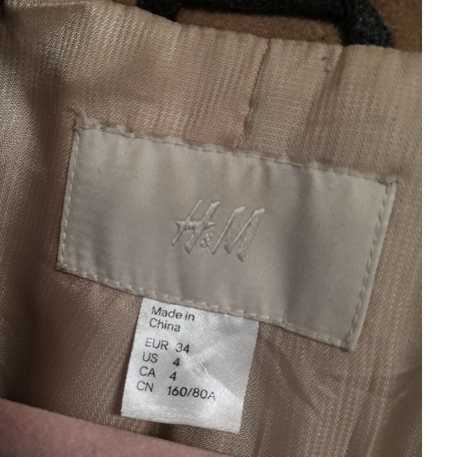 H&M(エイチアンドエム)のH&M　woolロングコート　キャメル レディースのジャケット/アウター(ロングコート)の商品写真