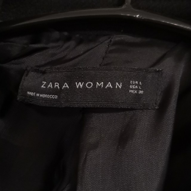 ZARA(ザラ)のZARA　woolロングコート　ブラック レディースのジャケット/アウター(ロングコート)の商品写真