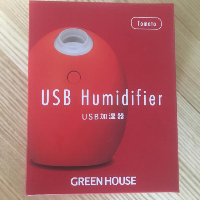 グリーンハウス 卓上 USB加湿器 Humidifier Tomato スマホ/家電/カメラの生活家電(加湿器/除湿機)の商品写真