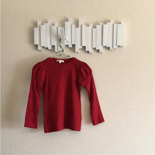 ボンポワン(Bonpoint)の美品レディバグキッズ 赤 パフ袖カットソー 4 ロンT レディーバグキッズ(Tシャツ/カットソー)