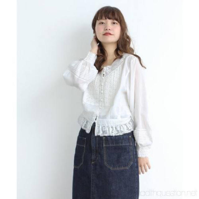 Dot&Stripes CHILDWOMAN - 80ローン レース×ピンタックVネック Dot&Stripes CHILDWOMAN - 80ローン レース×ピンタックVネック