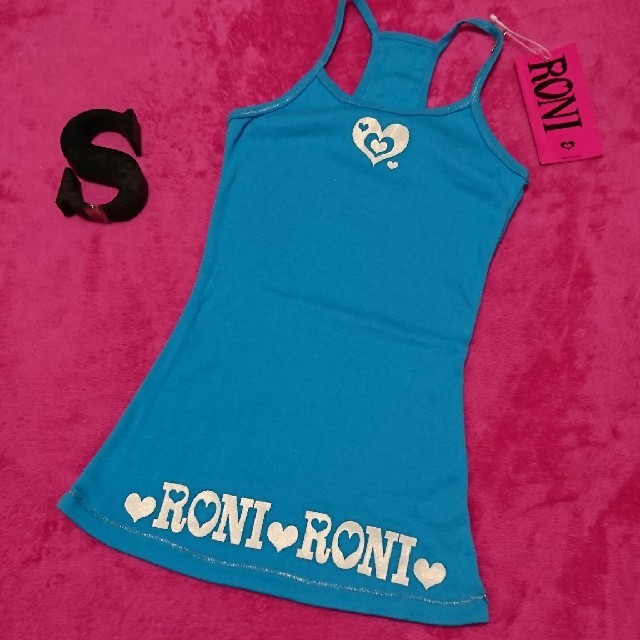 RONI(ロニィ)のRONI■ロング丈キャミソール■水色S キッズ/ベビー/マタニティのキッズ服女の子用(90cm~)(Tシャツ/カットソー)の商品写真