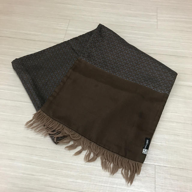 HERMES エルメス カシミヤ シルク フリンジ マフラー ストール-
