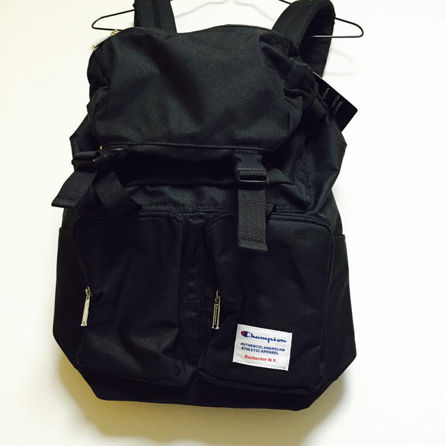 Champion(チャンピオン)のチャンピオン リュック 黒 レディースのバッグ(リュック/バックパック)の商品写真
