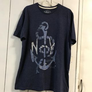 フォーティーファイブアールピーエム(45rpm)のCelio セリオ 藍ブルー プリント Tシャツ L(Tシャツ/カットソー(半袖/袖なし))