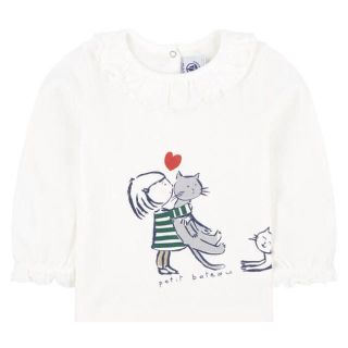 プチバトー(PETIT BATEAU)の新品 Petit Bateau 2019aw ネコ柄プリント長袖Tシャツ(Ｔシャツ)