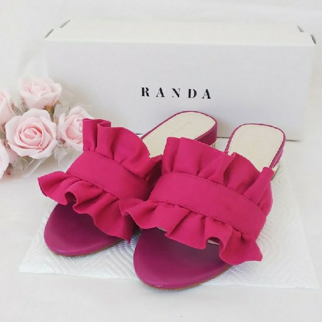 RANDA(ランダ)のお値打ち❤️フリルサンダル【ピンク】 レディースの靴/シューズ(サンダル)の商品写真