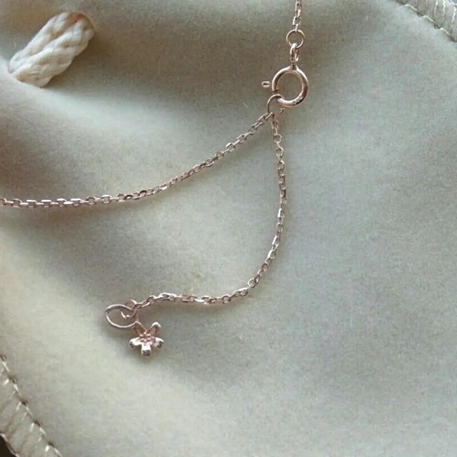 天然水晶 桜ネックレス ピンクゴールド／silver925 レディースのアクセサリー(ネックレス)の商品写真