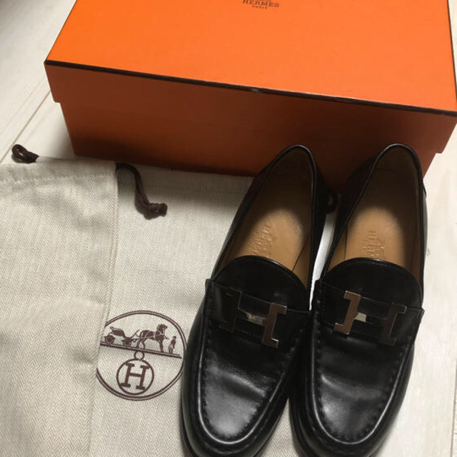 極美品 エルメス HERMES ローファー Hロゴ