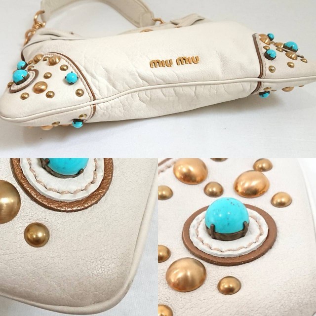 miumiu(ミュウミュウ)のmiumiu ミュウミュウ ショルダーバッグ オフホワイト レディースのバッグ(ショルダーバッグ)の商品写真