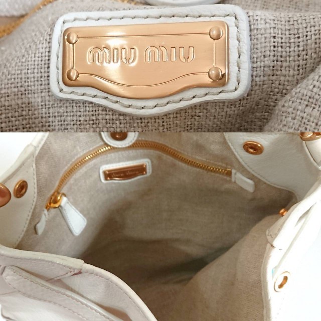 miumiu(ミュウミュウ)のmiumiu ミュウミュウ ショルダーバッグ オフホワイト レディースのバッグ(ショルダーバッグ)の商品写真