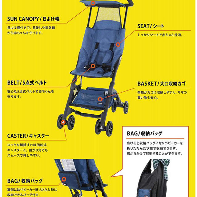 ポキット ベビーカー グレー 赤ちゃん本舗限定 - ベビーカー/バギー