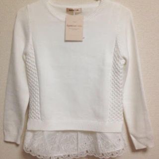 アプワイザーリッシェ(Apuweiser-riche)の雑誌掲載♡刺繍レースキャミ付きニット(ニット/セーター)