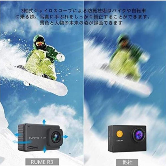 新品 買いお得 4K アクションカメラ 2.45インチ (グレー） スマホ/家電/カメラのカメラ(ビデオカメラ)の商品写真
