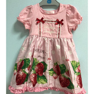 シャーリーテンプル(Shirley Temple)の2019 春コレ🍓いちごptワンピース 90size(ワンピース)