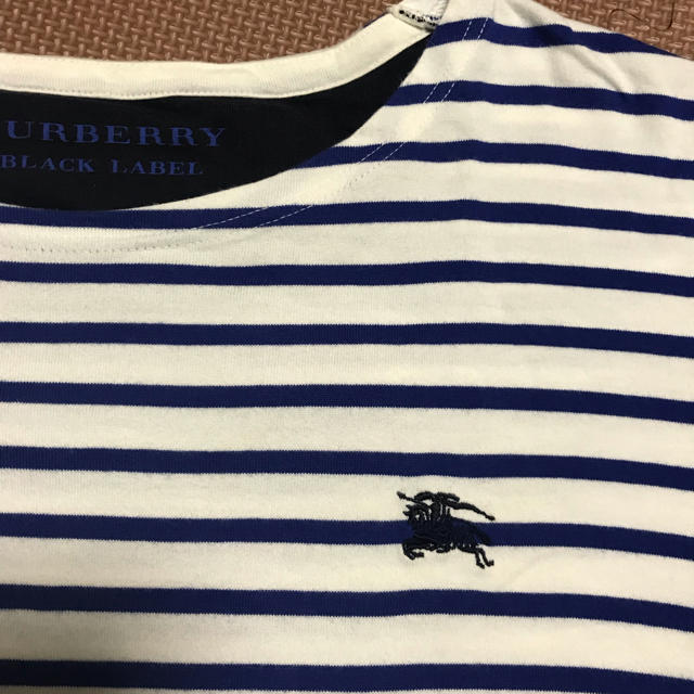 BURBERRY BLACK LABEL(バーバリーブラックレーベル)のバーバリーブラックレーベル 青 黒 ボーダー Tシャツ 2 メンズのトップス(Tシャツ/カットソー(半袖/袖なし))の商品写真
