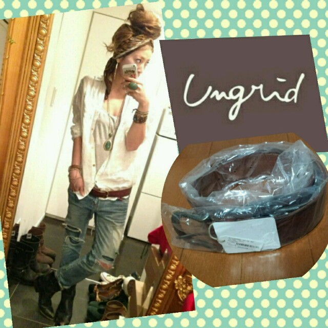 Ungrid(アングリッド)のyuko様専用  定番ベルト ブラウン レディースのファッション小物(ベルト)の商品写真