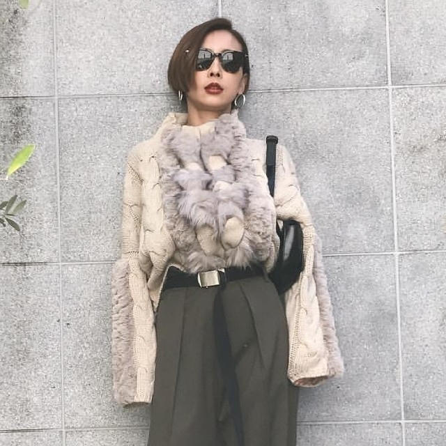 美品♪ BRAID FUR KNIT アメリヴィンテージ ファー ケーブル編み