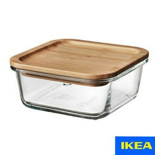 イケア(IKEA)のIKEA 365+シリーズ 竹蓋セット 正方形 浅型 耐熱皿 600ml(容器)
