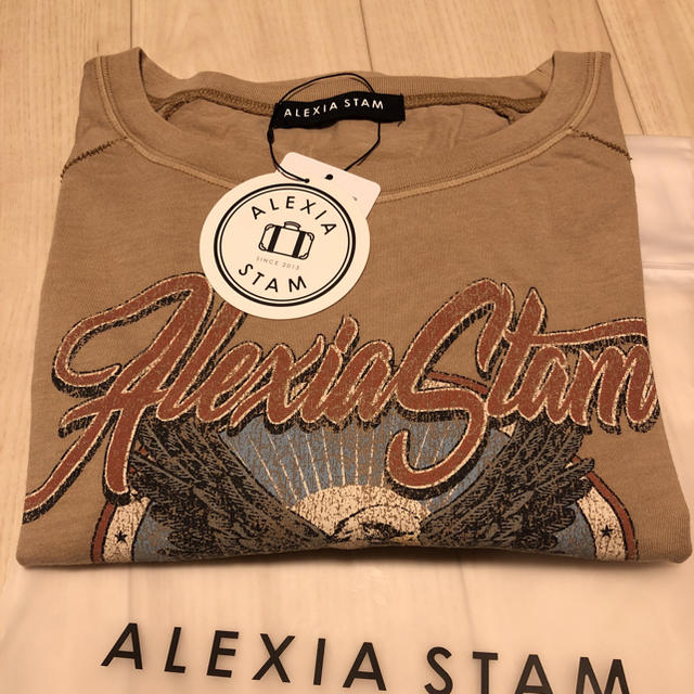 ALEXIA STAM(アリシアスタン)のalexiastam  Vintage Graphic Tee ベージュ  レディースのトップス(Tシャツ(半袖/袖なし))の商品写真