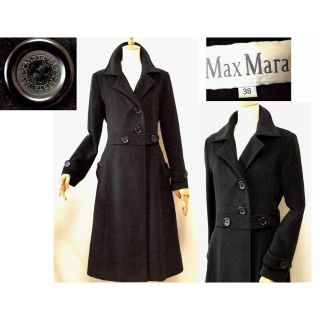 マックスマーラ(Max Mara)の【9/17迄✨SALE】最高級白タグ ★MaxMaraボタン◎カシミア混コート黒(テーラードジャケット)