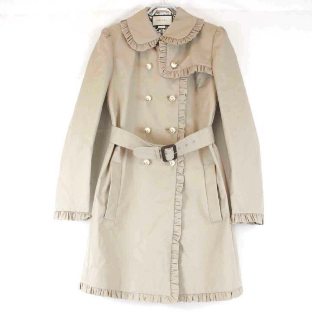 GUCCI - GUCCI フリル トレンチコートの通販 by shop|グッチ GUCCI - GUCCI フリル トレンチコートの通販 by shop|グッチ