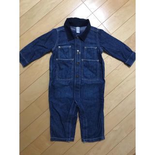 ベビーギャップ(babyGAP)のGAPのデニムロンパース つなぎ 12-18m 80 70(ロンパース)