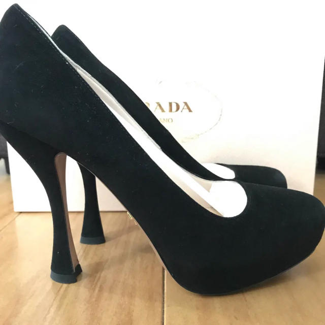 新品 未使用】 PRADA プラダ ヒール サイズ38 NERO プラダ靴-