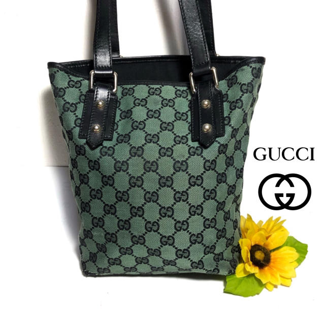 Gucci(グッチ)の【⭐️レア⭐️】 グッチ トートバッグ 257250 ライトグリーン × 黒 レディースのバッグ(トートバッグ)の商品写真