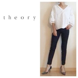 セオリー(theory)のtheory☆セオリー☆ネイビー☆クロップド☆センタープレス☆ウール☆ズボン(クロップドパンツ)