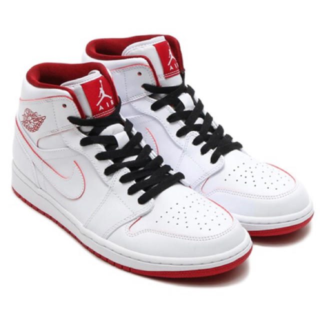 Nike Nike Air Jordan 1 Mid 白赤の通販 By Xxx Com ナイキならラクマ