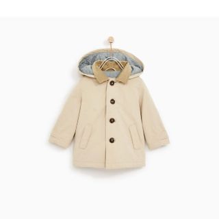 ザラキッズ(ZARA KIDS)の【値下げ】ZARA baby フード付きトレンチコート 12-18m(ジャケット/コート)