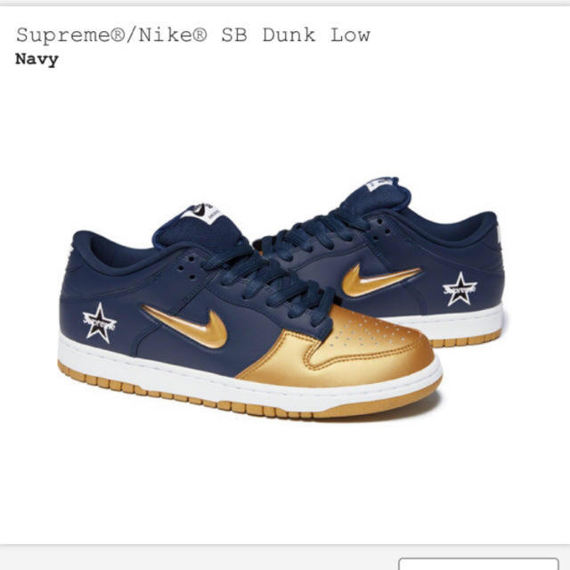 靴/シューズSupreme Nike sb dunk low navy 27.5