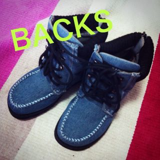 バックス(BACKS)のBACKS デニムハイカットスニーカー(スニーカー)