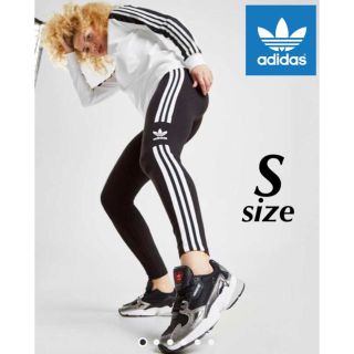 アディダス(adidas)のアディダスオリジナルス レギンス タイツ トレフォイル ３ストライプ 黒(レギンス/スパッツ)