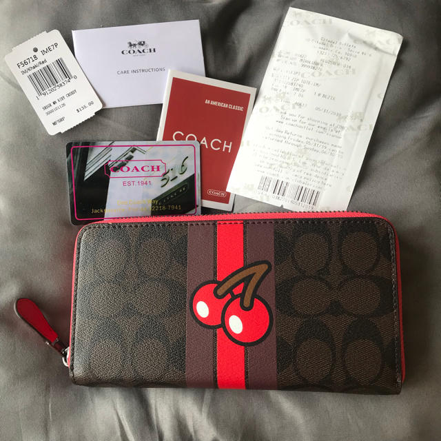 coach コーチ 長財布 パックマン チェリー コラボ さくらんぼ