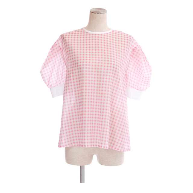 OBLI ギンガムチェックシャツ ピンク