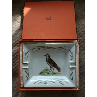 エルメス(Hermes)のエルメス Hermes灰皿 アッシュトレイシガレットトレー 陶器鳥柄(陶芸)