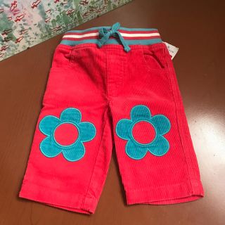 ボーデン(Boden)のmini boden お花アップリケ パンツ red x blue 0-3ヶ月(パンツ)