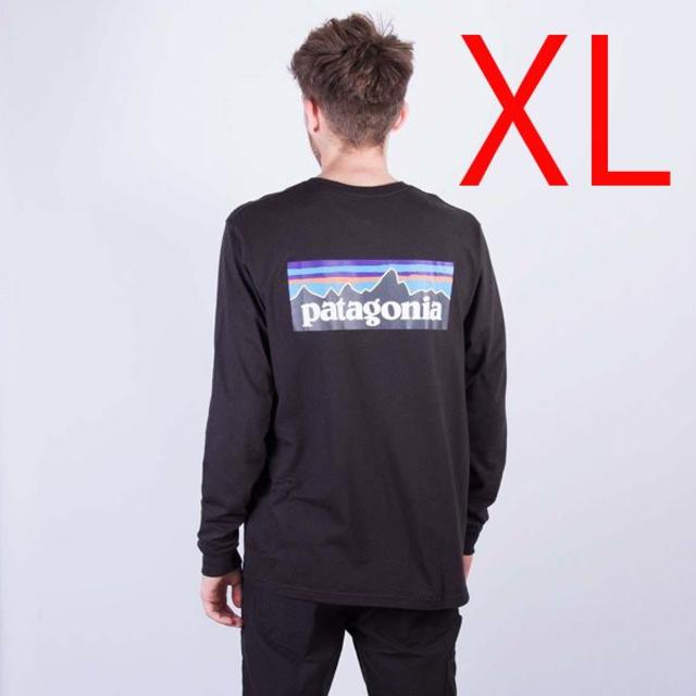 patagonia(パタゴニア)の新品 XL パタゴニア ロングスリーブ P6 ロゴ 長袖Tシャツ 黒 ロンT長T メンズのトップス(Tシャツ/カットソー(七分/長袖))の商品写真