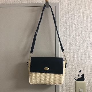 グローブ(grove)の【美品】grove ショルダーバッグ 鞄　かごバッグ(ショルダーバッグ)