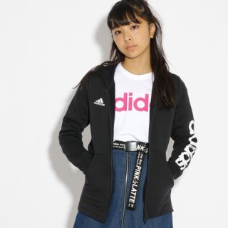 アディダス(adidas)のadidas　袖ロゴ裏起毛zipパーカー(ジャケット/上着)