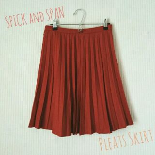 スピックアンドスパン(Spick & Span)の秋冬に☆レンガ色プリーツスカート(ひざ丈スカート)