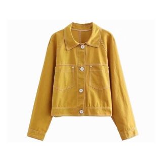 ザラ(ZARA)の388★秋冬先行 イエロー ジャケット(ミリタリージャケット)