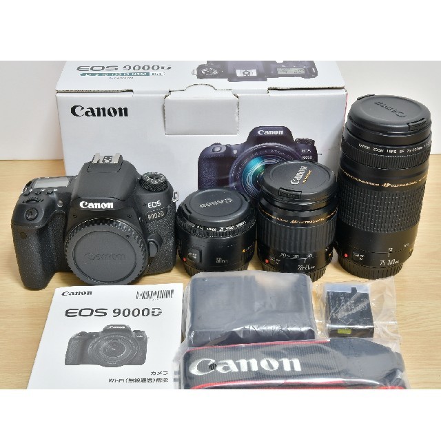 Canon EOS 9000D 標準＆望遠＆単焦点トリプルレンズセットカメラ